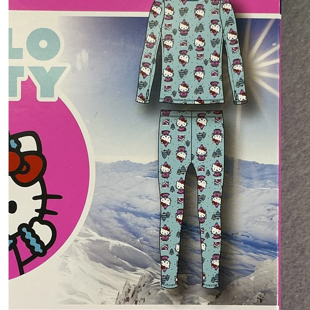 Hello Kitty‎ Girls Thermal Set Base Layer Warm Essentials Cuddl Duds LG NEW